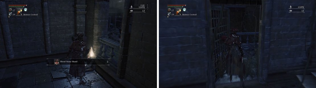 Don’t miss the small room with some Blood Shards and then open the shortcut.
