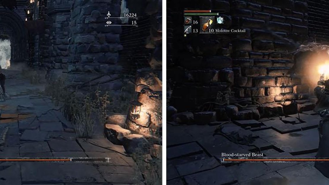 There are subtle difference in attacks you can interrupt: the arm out to his side is the Lunging Slash that is hard to stun (left), while the arm over his head can easily be stunned (right).