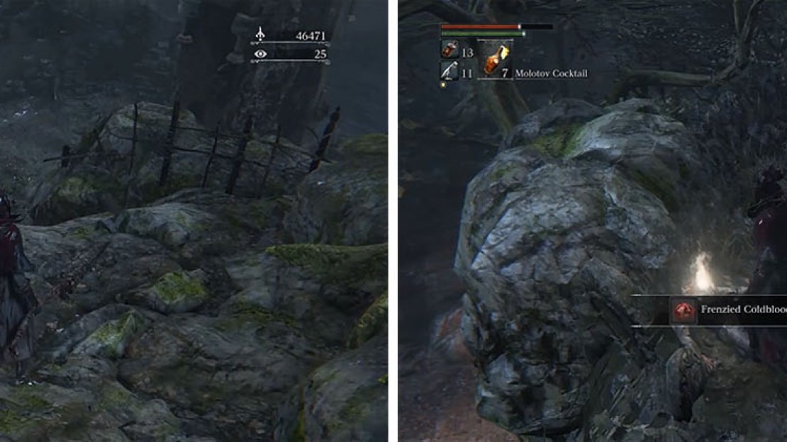 Ignore the lower area and head up the hill for a Frenzied Coldblood (7) at the end.