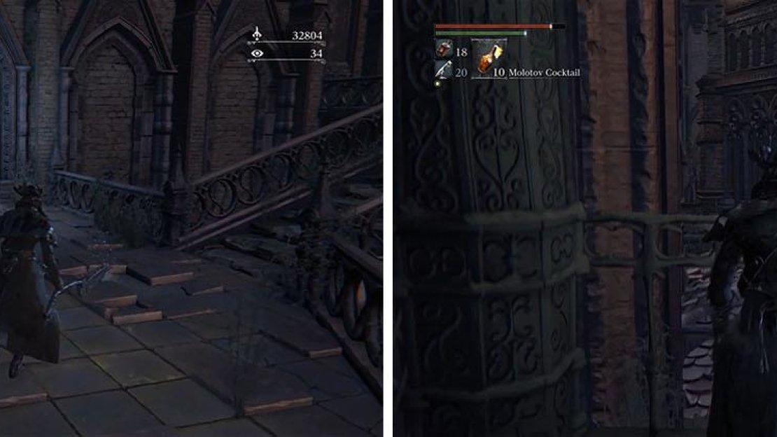 Enter the left room to take the elevator, looking for the gap in the wall halfway up.