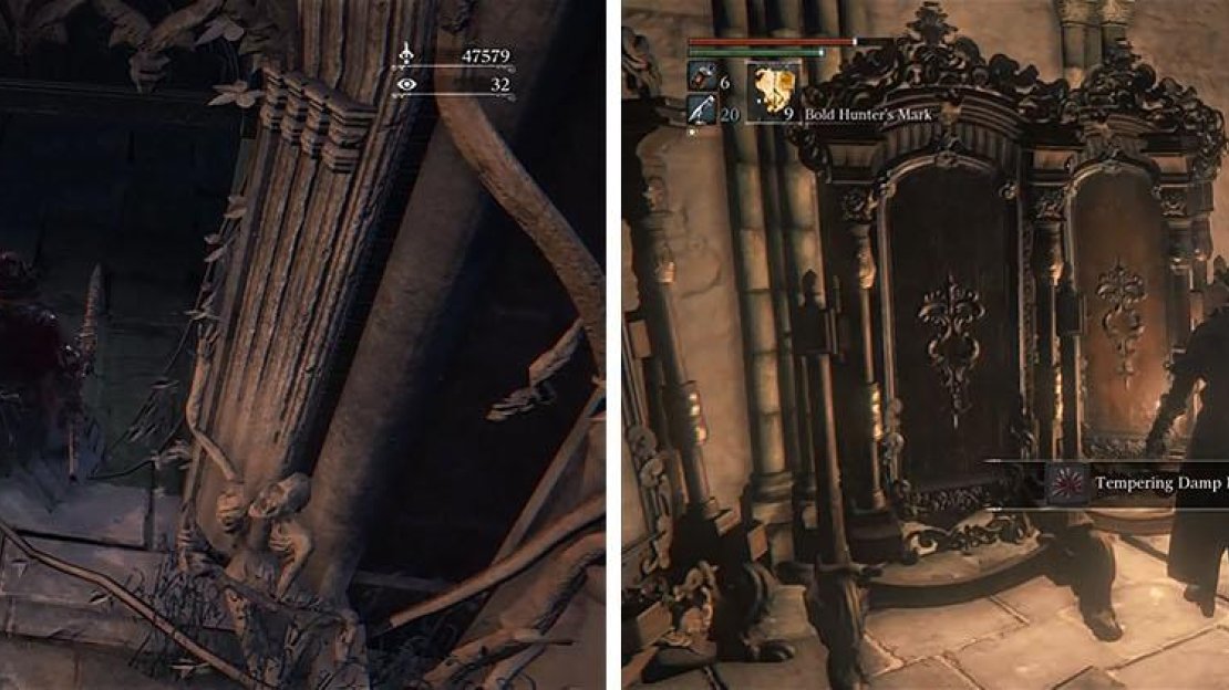 Enter the upper doorway to kill some enemies and reach the items on the lower floor.