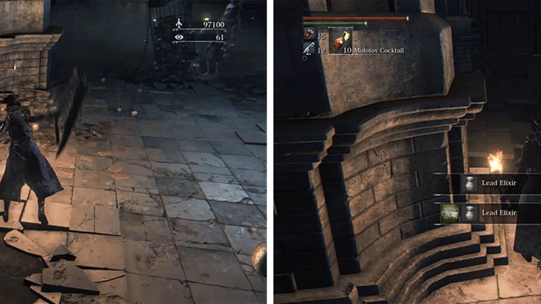 Sneak up behind the archers to take care of them safely and then pick up the Lead Elixirs.