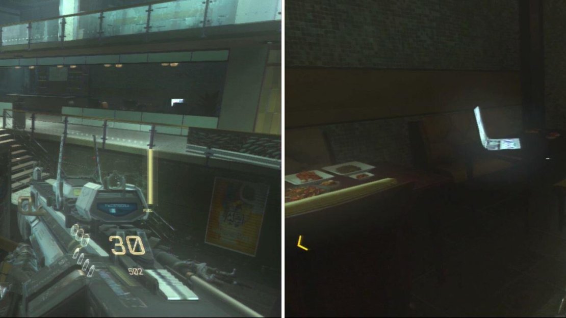 You can see the intel from outside the area. This one is pretty obvious for the first Intel.