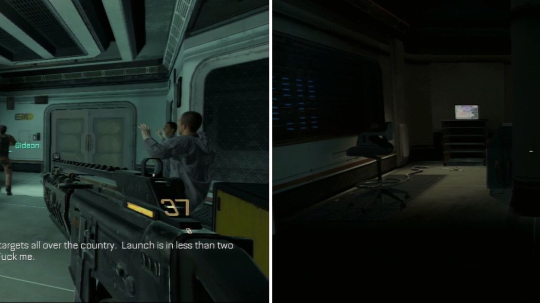 Note that the door is closed and you have to approach it for it to open.