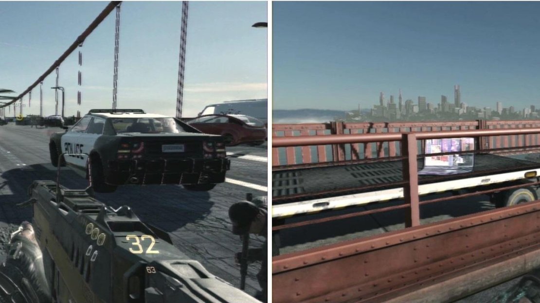 Right before the chopper, check the left side on the other side of the rail to find the intel.