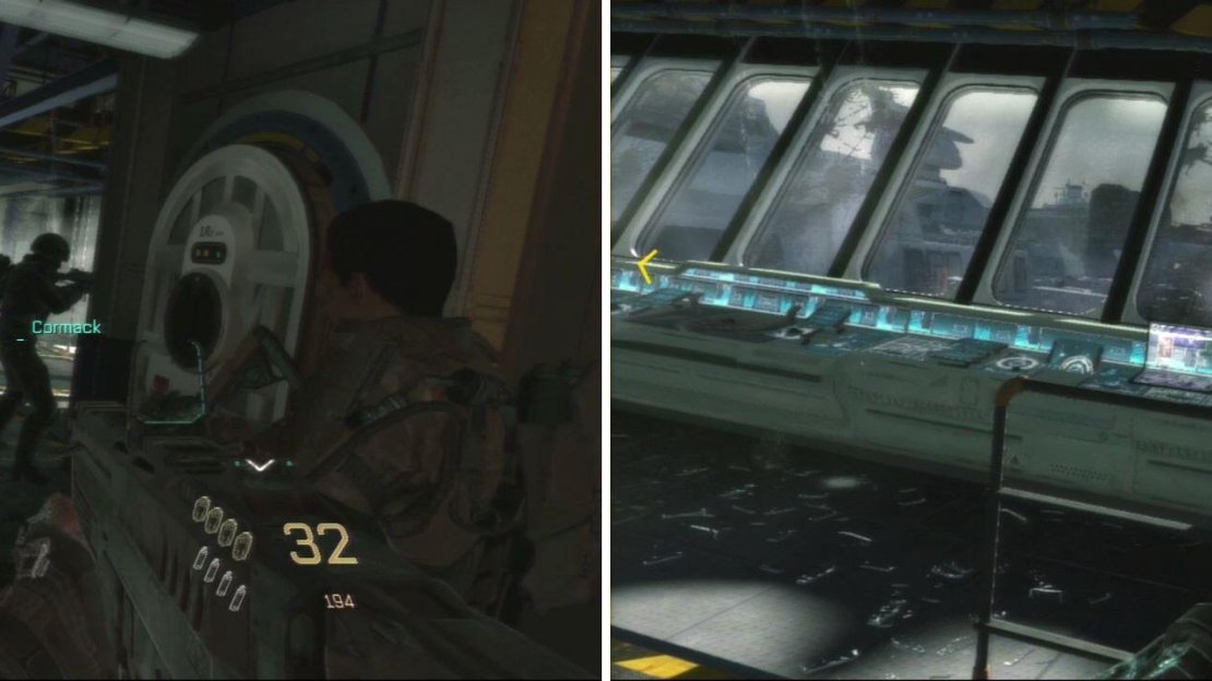 As soon as you enter the ship, check the first room to find the Intel.