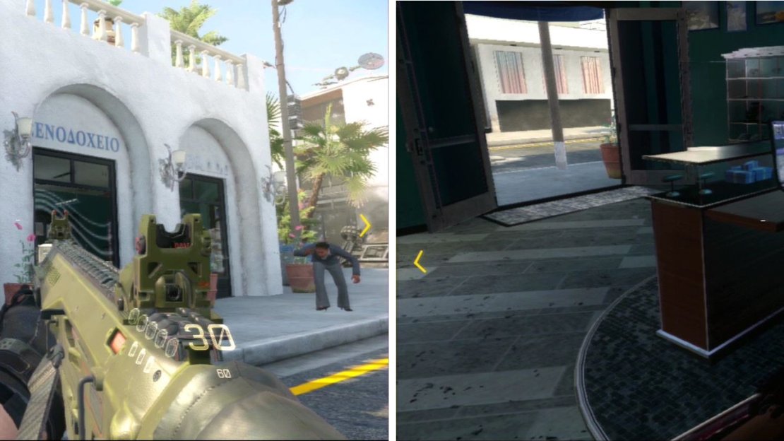 In the area after the school, follow the left path and search the rooms on this side to find the Intel.