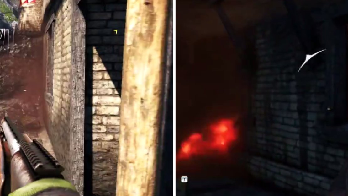 Climb up the ledge (left) and then go through the window (right) to get inside the building where Bhadra is located.