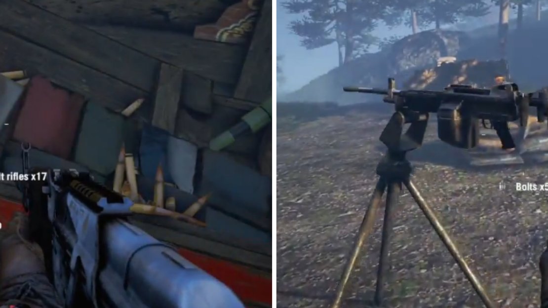The ammo box will replenish your ammo, should you need more, and the mounted gun will make short work of the Hunters.