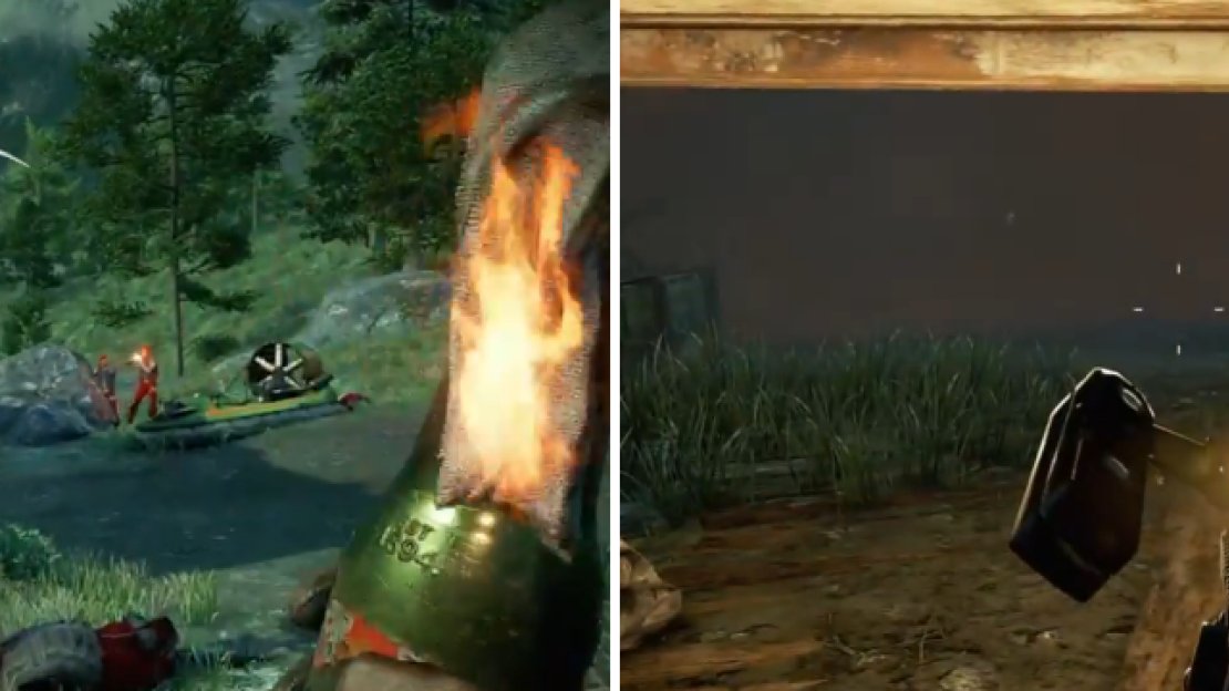 There will be a lot of enemies converging onto the town (left), but as soon as you see the artillery warning, ignore them and run for one of the cover points (right).