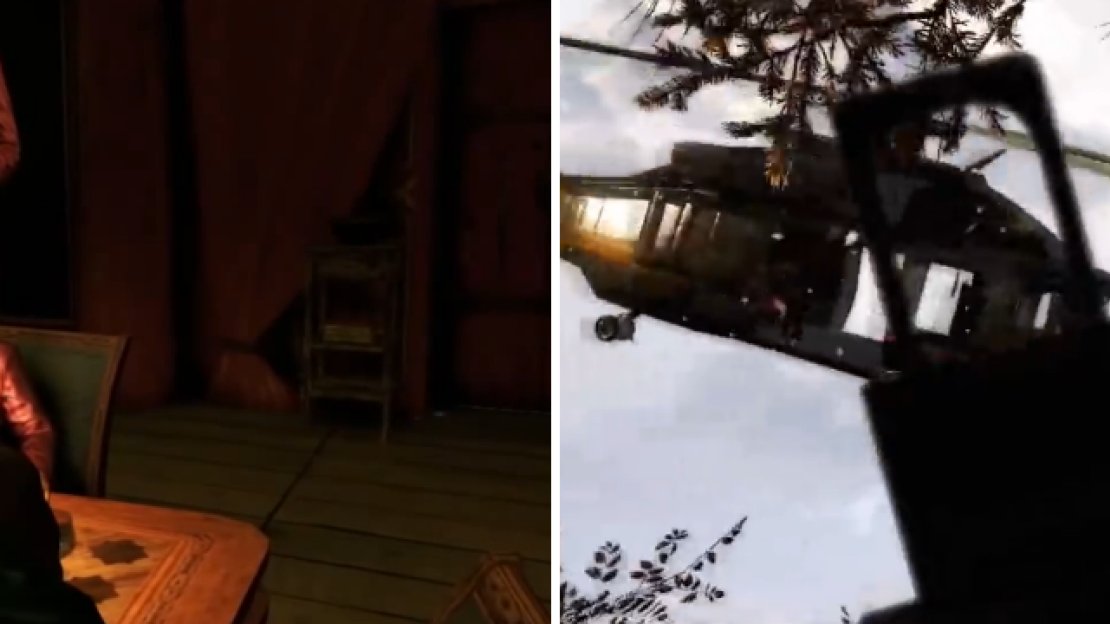You’ll get two opportunities to kill Pagan during the various endings, one by shooting him when given the chance (left) or by shooting his helicopter down after he shows you to Lakshmana (right).