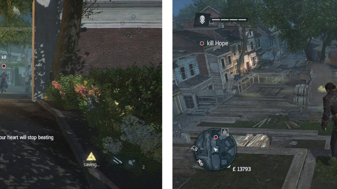 You’ll need to chase down and kill the target (left). Avoid the poison gas clouds as you go (right).