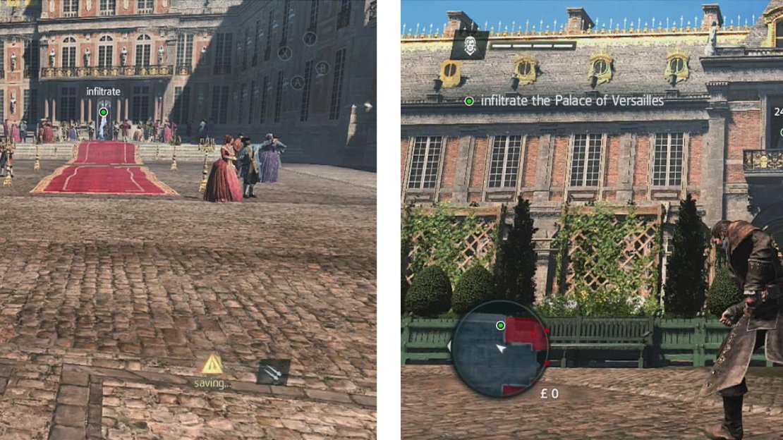 Follow your friend forward (left). Once the objective updates climb up and into the window indicated (right).
