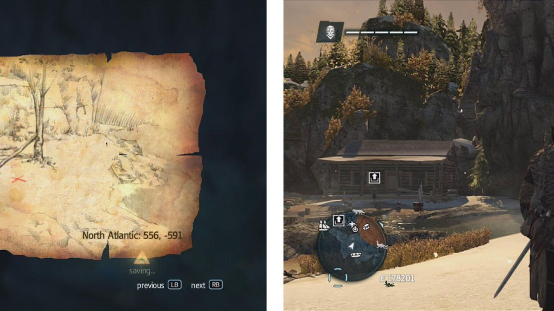Go to the co-ordinates on the map (left) and find the location drawn (right) to find a dig spot.