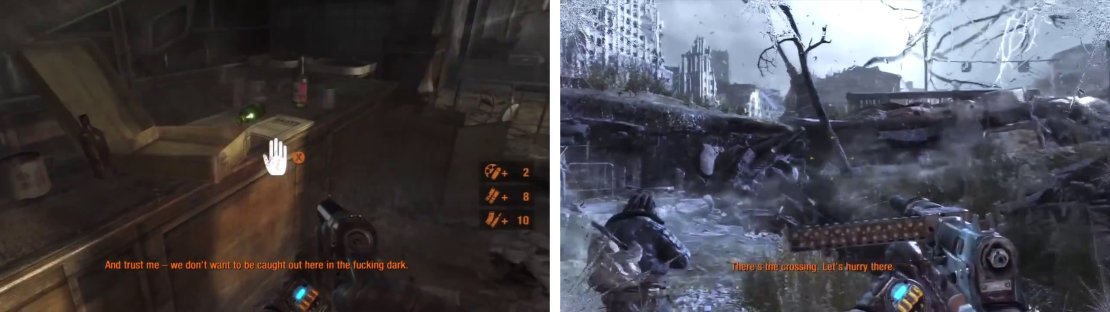 Loot the bar at the start of the level for a Dairy Page (left) and then follow Pavel outside.
