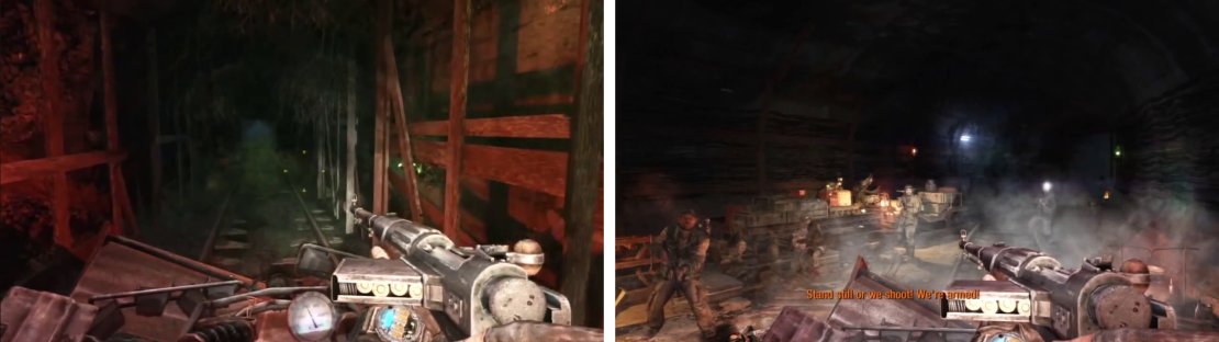 From the beginning, follow the tunnel until you reach the refugee area (right).