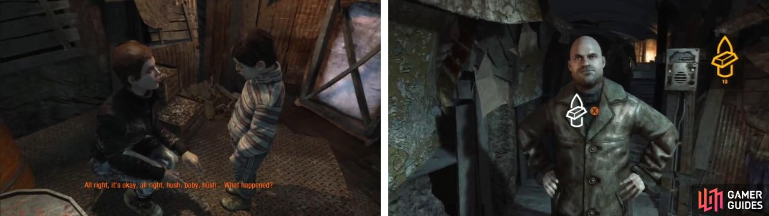 Go to the shooting range and return the teddy bear you can win there to the kid for an achievement/trophy.