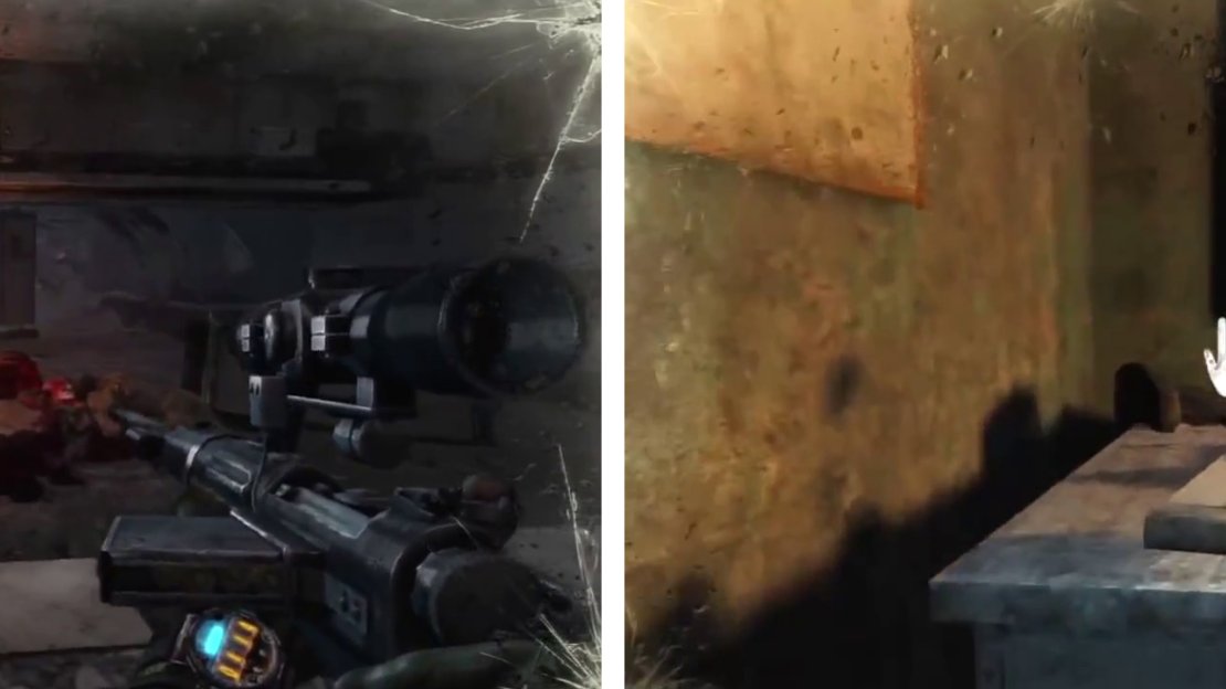 Look out for a flaming barrel (left). Look inside the doorway beside it for a Diary Note on the desk (right).