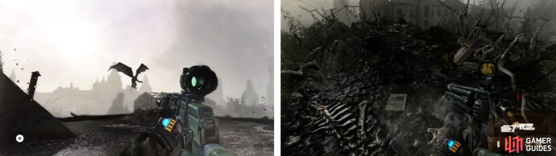 Scare the demon away and then look in its nest for a Diary Note (right).