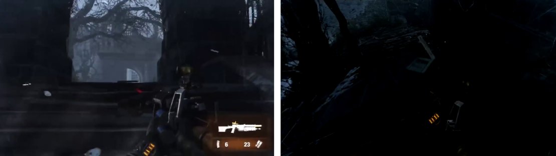 Before entering the building, look on the railing to the left of the stairs for a Diary Note (right).