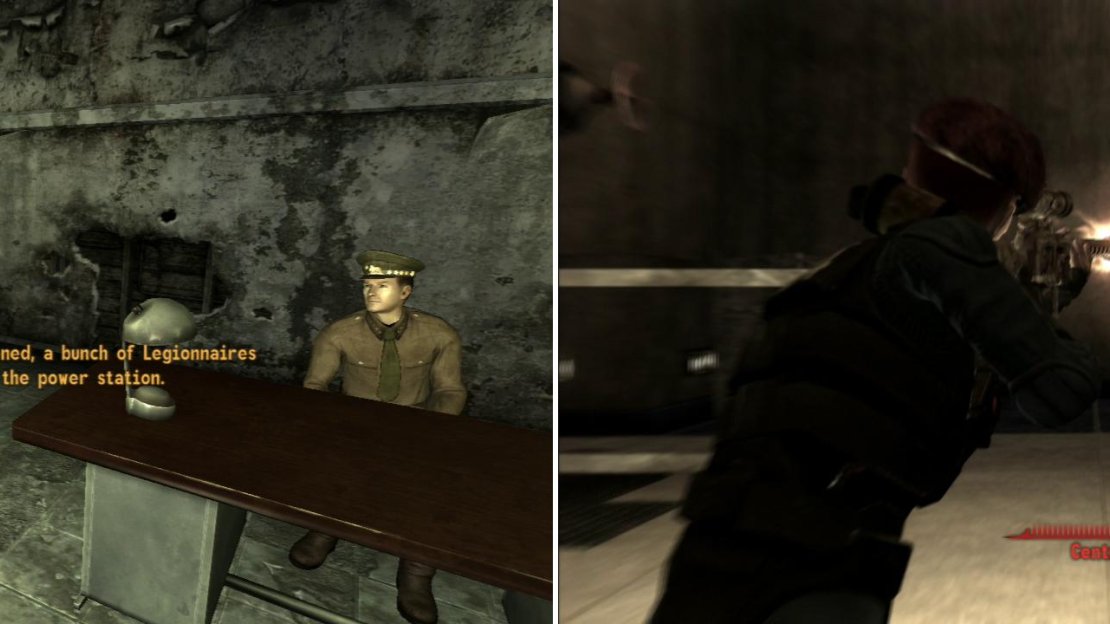 Your meeting with General Oliver will be cut short by some dire news (left). Fight your way through the Power Plants, which have been infiltrated by numerous, well-armed Legionaries (right).