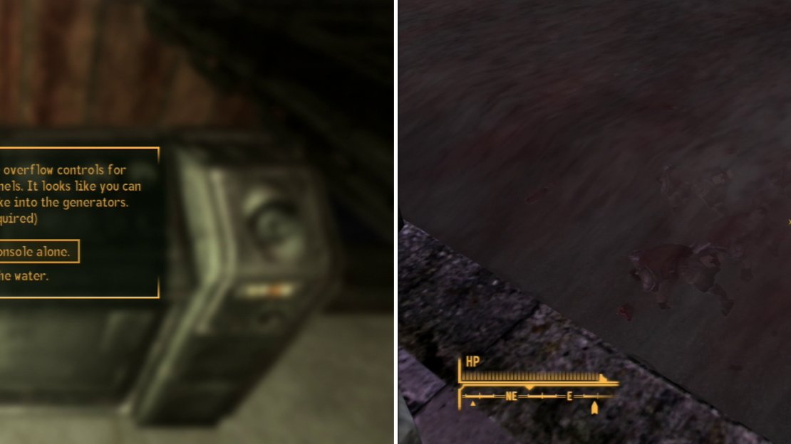 Activate the Overflow Control Console in Power Plant 03 (left) then head outside and turn the Pressure Release Valve to messily expel the Legionaries attempting to sneak into the dam (right).