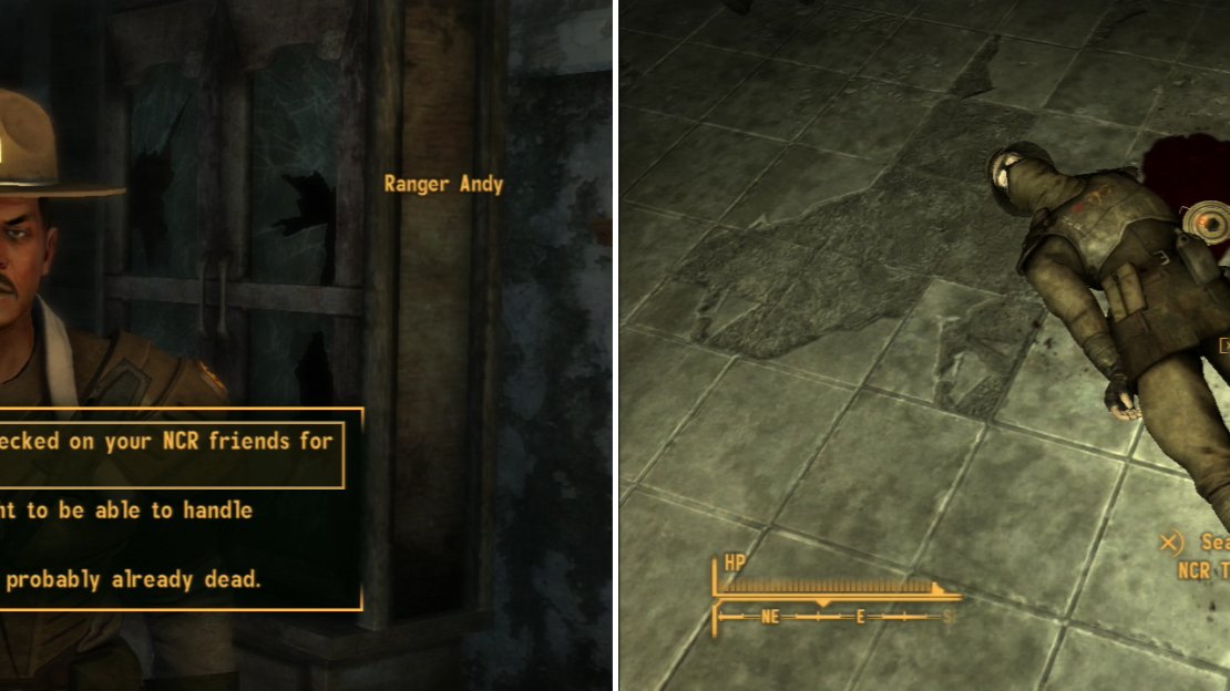 Offer to check on the soldiers at Ranger Station Charline (left) then return to the Ranger Station to find that Ranger Andy’s fears were justified (right).