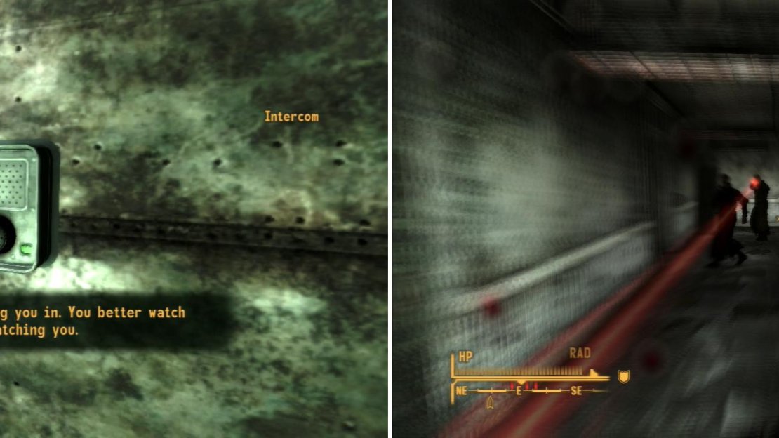 If you make it through the REPCONN Facility you’ll be reluctantly allowed into the REPCONN Labs area (left). If you’re feeling lazy and ghoulicidal, you can simply kill all the Bright Follwers (right).