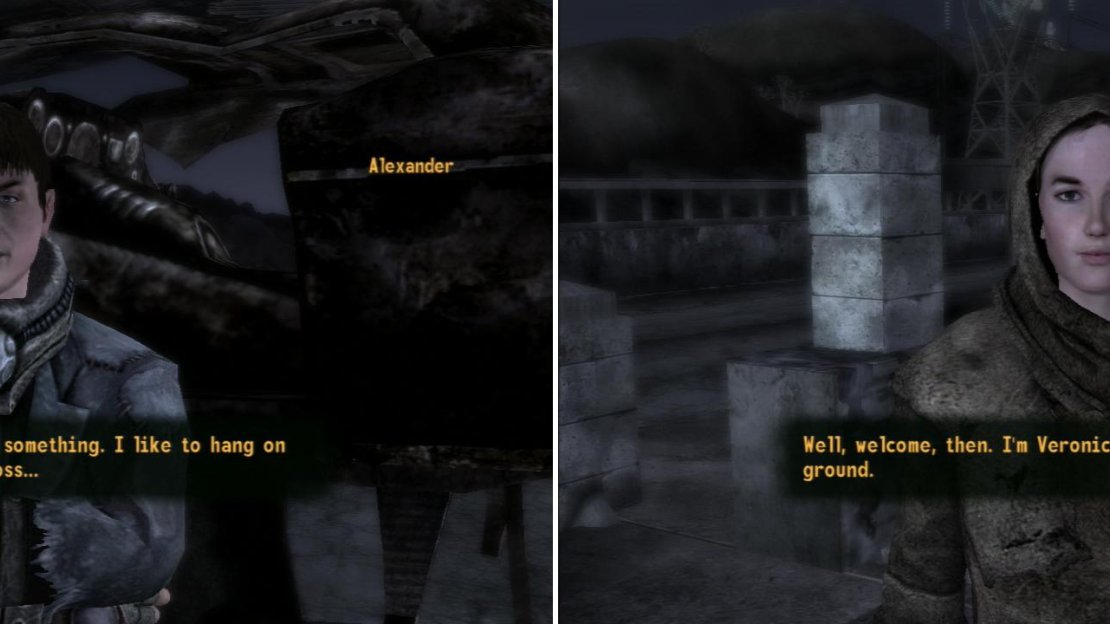 Alexander is a representative of the Gun Runners, making him a great source for weaponry… if you can talk him into doing business with you (left). You can also find Veronica, the black sheep of the Brotherhood of Steel (right).
