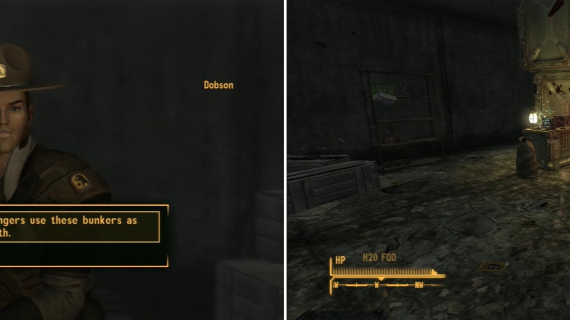 You can convince Ranger Dobson to move on (left) rig his radio to explode (right) or simply kill him.