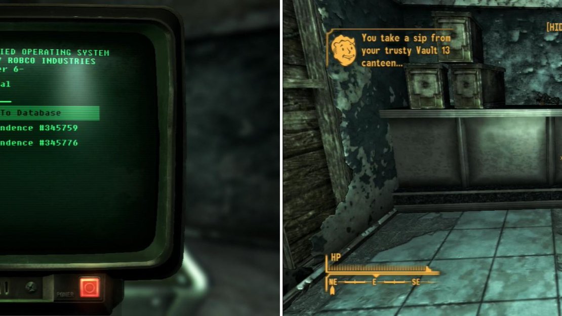 Add your own facial data to the database to fool the automated security (left) and be sure to loot a supply closet for a fine collection of loot (right).