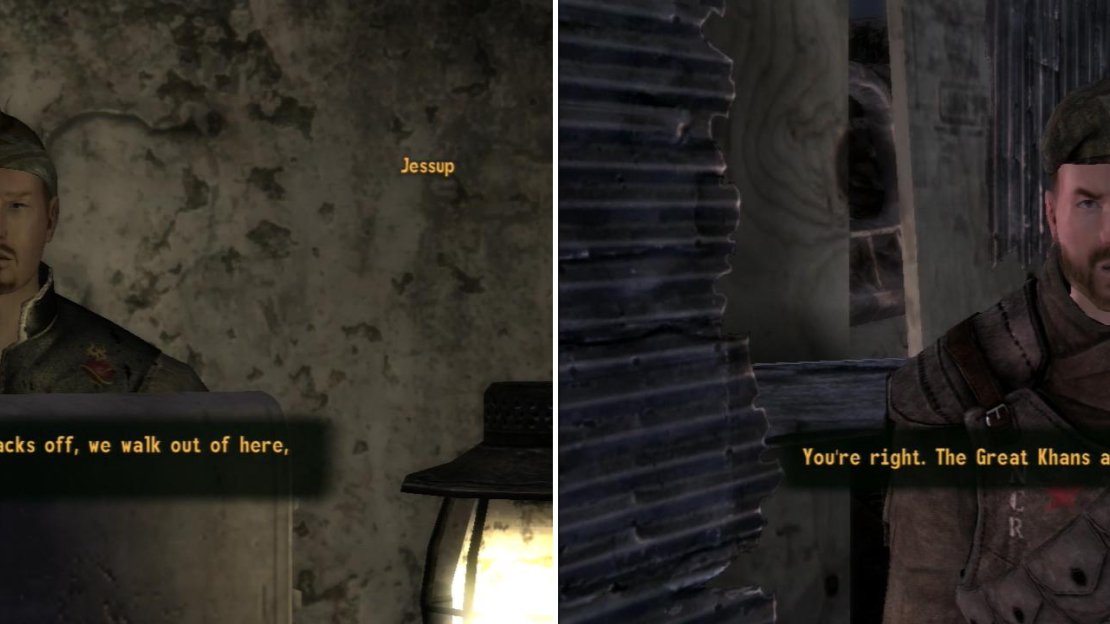 If you take a more diplomatic approach, however, you can get the Khans to release their hostages (left) after which you’ll need to convince Lieutenant Monroe to live up to his end of the bargain (right).
