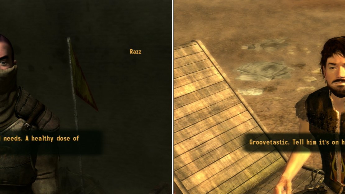 Razz suggests getting a bit of a chemical aid (left) and the Great Khans are only too happy to provide (right).