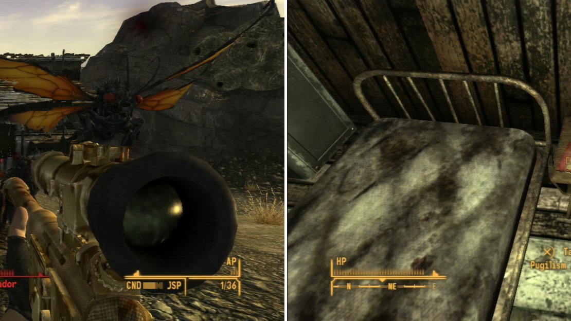 Be careful leaving the Cap Counterfeiting Shack, as Cazadores might show up to ruin your day (left). In the Fisherman’s Pride shack you’ll find a copy of Pugilism Illustrated (right).