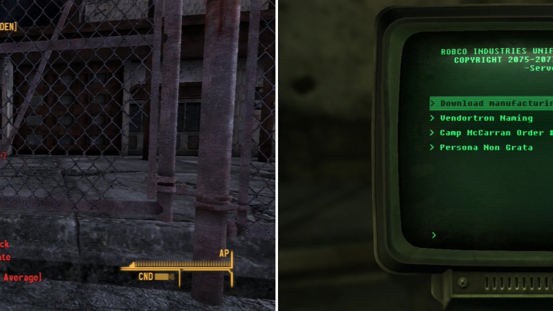 Sneak into the Gun Runners Headquarters (left) and download their manufacturing specifications (right).