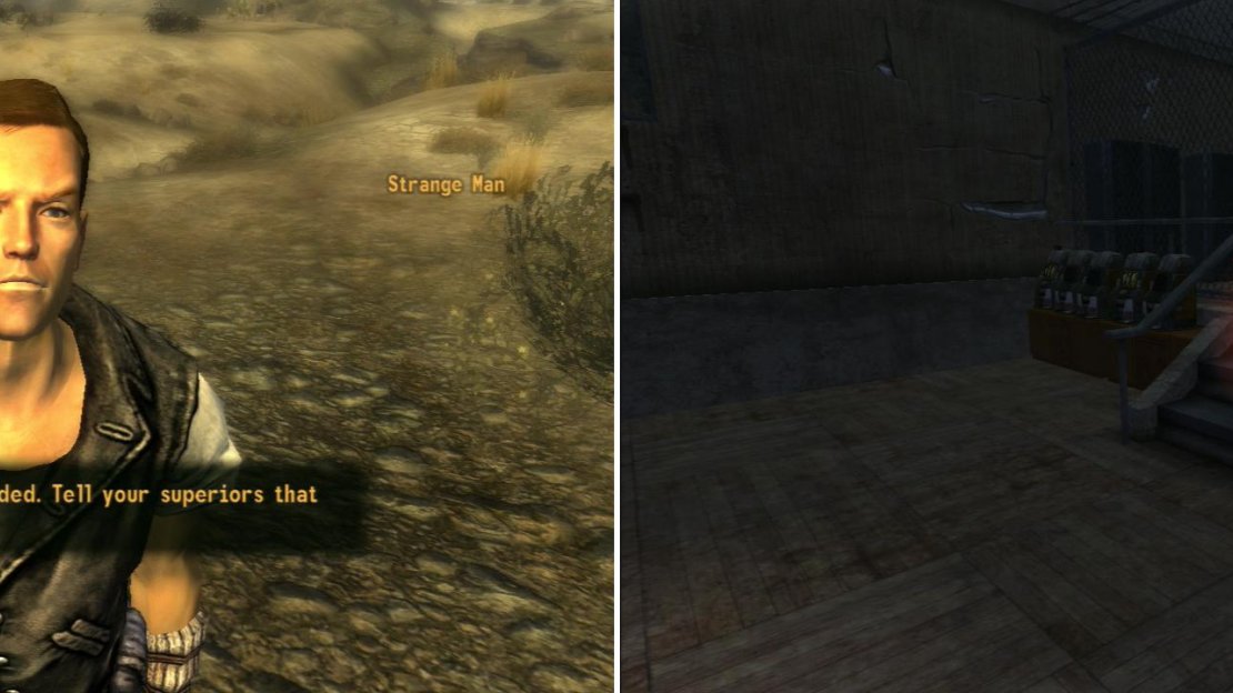 Meet with the “Strange Man” in the desert and deliver the Van Graff’s package (left). Bring Cass to Jean-Baptiste and he’ll make sure Cassidy Caravans is gone… for good (right).