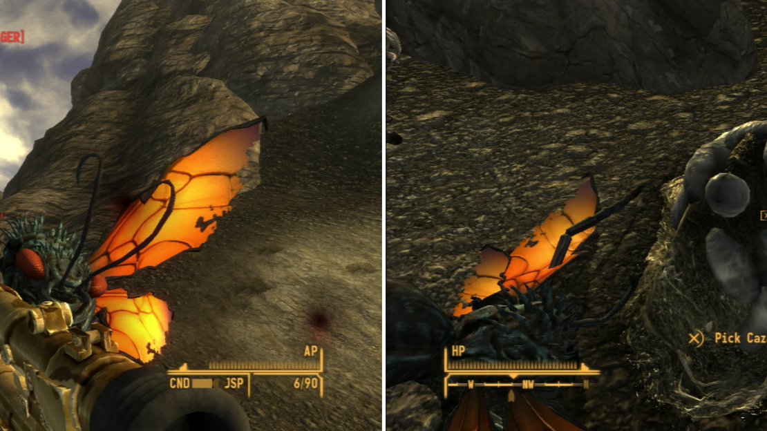 If you let Cazadores get this close, you let them get too close (left). Swat the flying pests aside and grab their eggs (right).