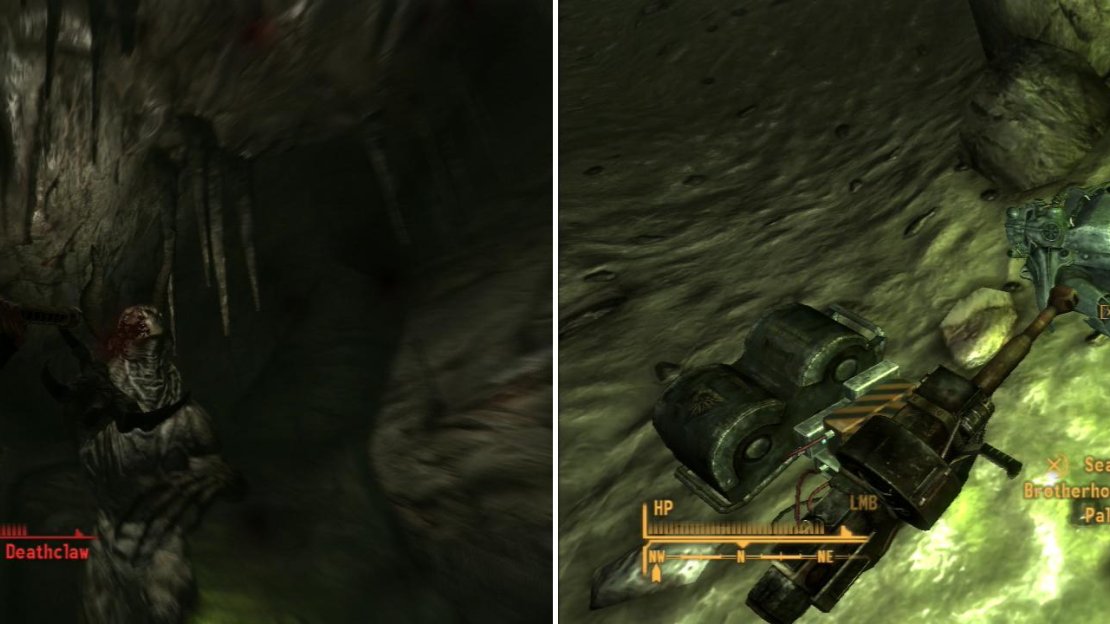 Use whatever chems you have and the best weapons you have available - only the strongest will emerge victorious from a fight with the Legendary Deathclaw (left). If you survive, you’ll be able to claim the unique Grenade Machinegun, Mercy (right).