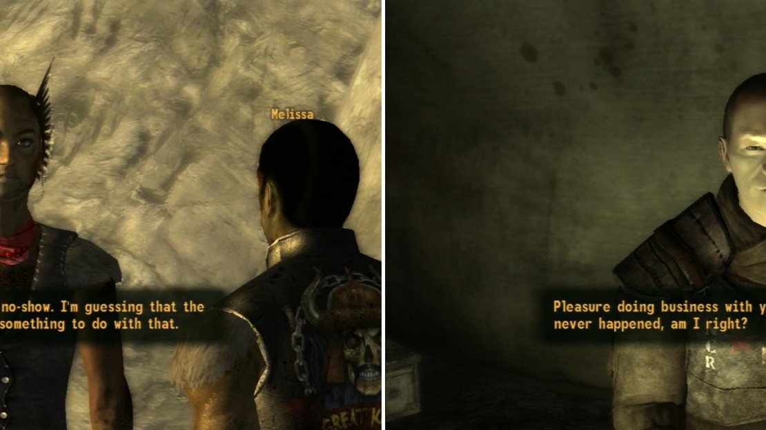 On the cliffs around Quarry Junction you’ll find Melissa and her fellow Khans, who are awaiting a package (left). Convince Tyrone to live up to his end of the bargain, or turn him in to the authorities (right).