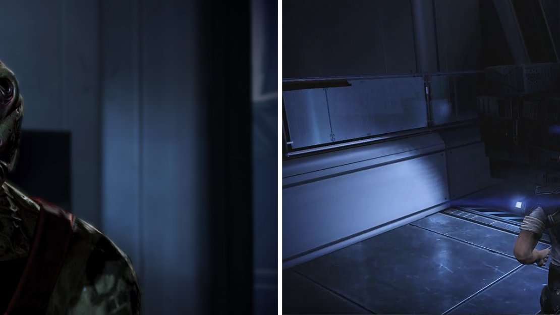 The Blood Pack are one of many mercenary gangs you will come into contact with on your journey (left). You can also find Vosque (right) in the Docks: Holding Area.
