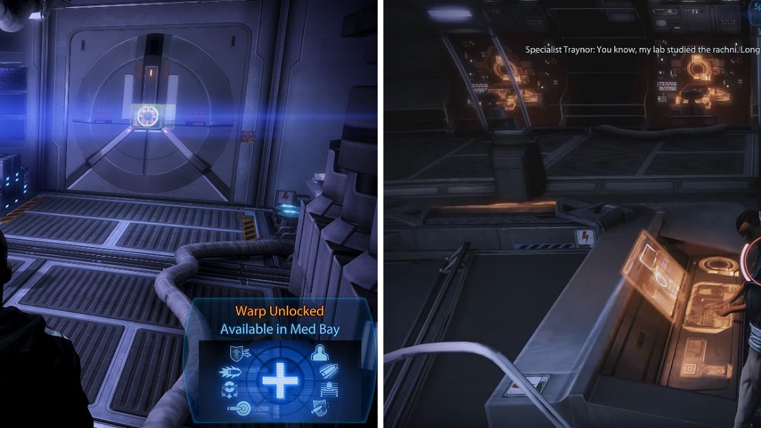 Remember to speak with your crew after every mission to unlock abilities and new dialogue (left). Traynor has another mission for you (right).