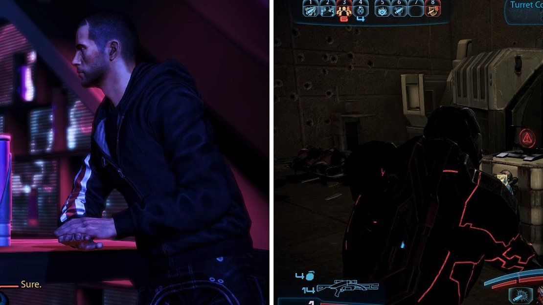 Joker and Shepard catching up at the Purgatory bar.