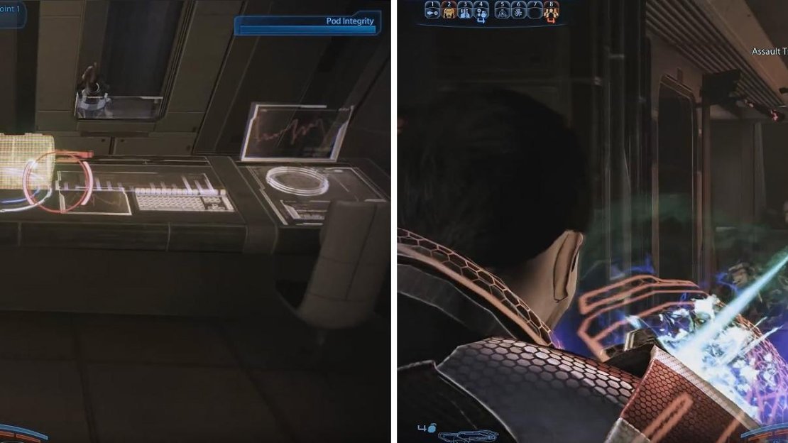 At each checkpoint you must protect the pod from Cerberus attacks and then activate the control panel (left). You may notice several monsters escaping, one of which will be the terrifying Yahg (right). Luckily, you don’t have to fight it.