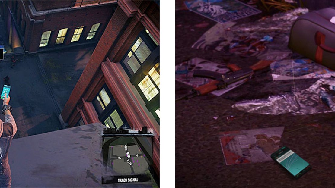 Tracking Czalov’s position will bring you to a spot with a lot of thugs guarding a second crime scene, where you will be required to take more pictures, like the drugs (right).