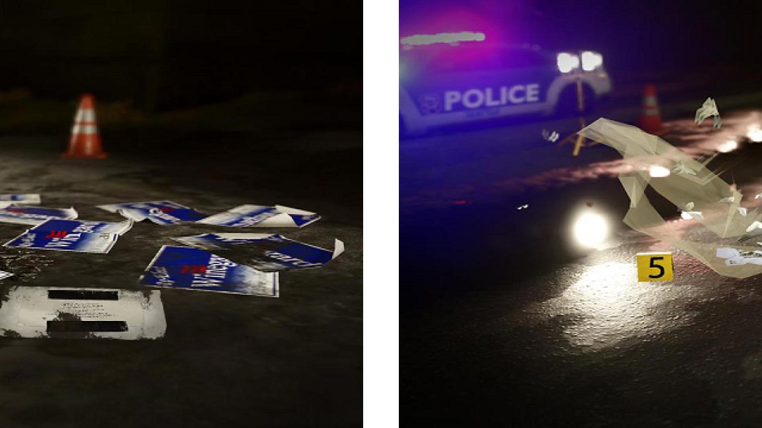 Some pictures of the burning car crime scene.
