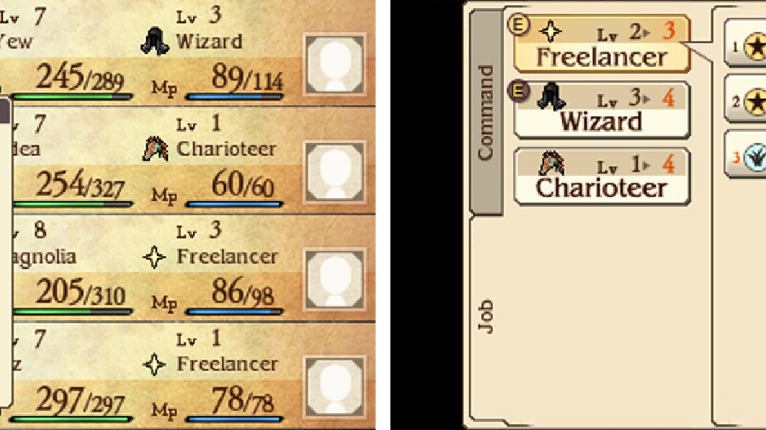 After Abilinking, increased job levels will appear as red numbers.