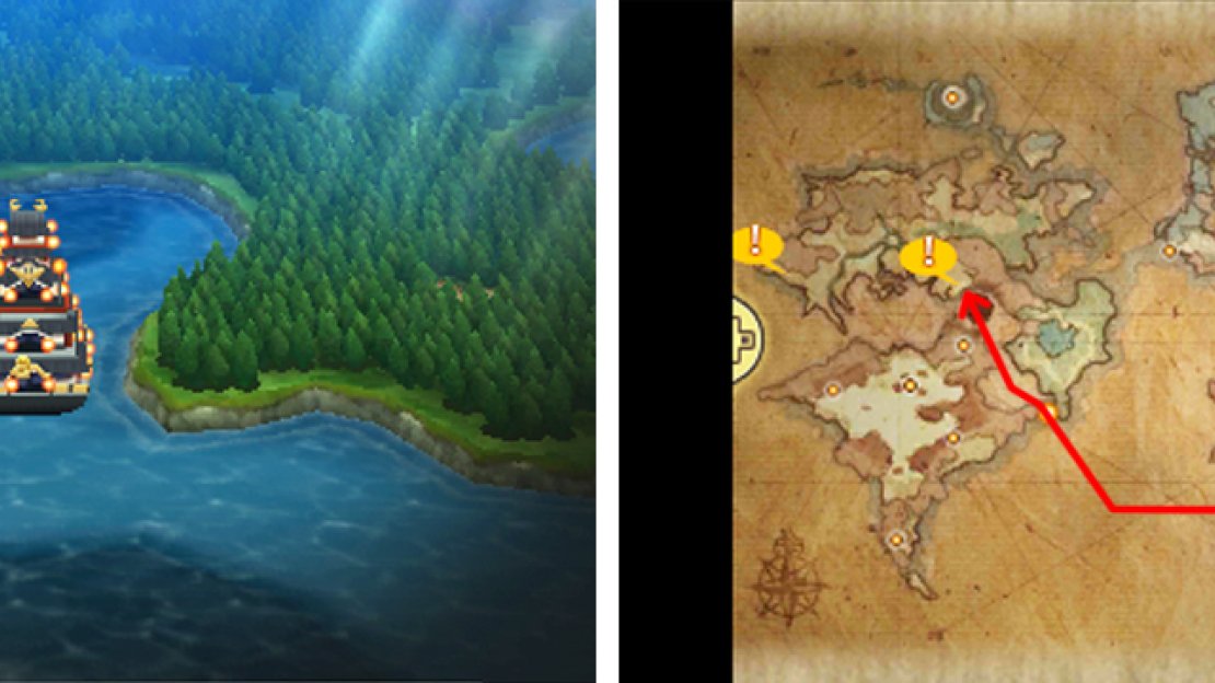 Follow the red path on the map (right) to reach Florem with minimal aimless sailing.