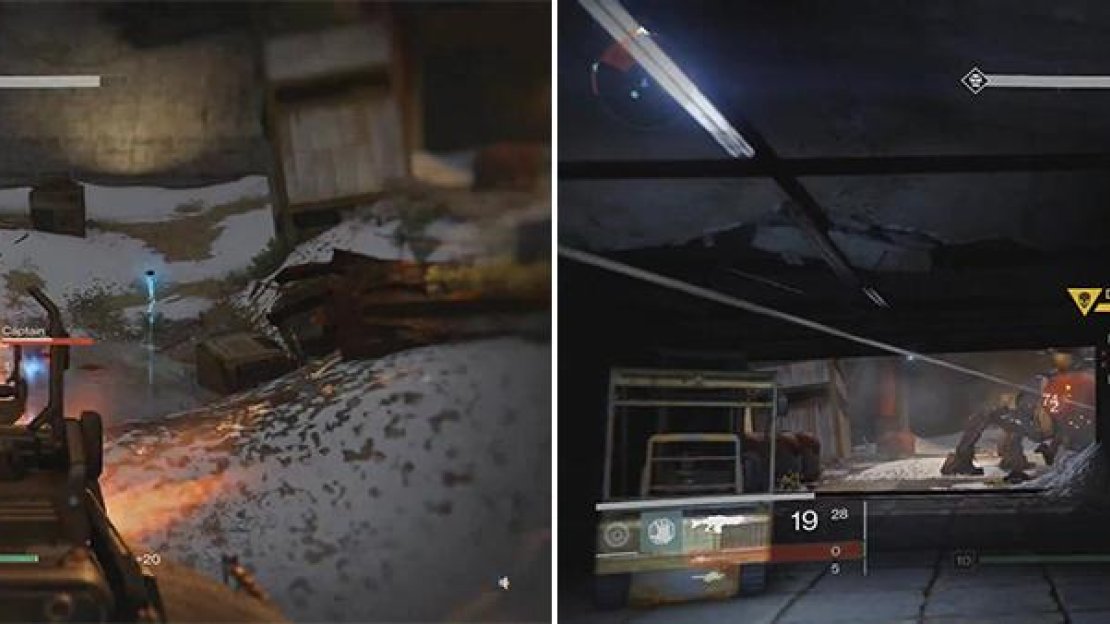 Beware the Fallen that respawn throughout the fight (left). This vantage point (right) offers some protection from the Devil Walker. Beware his cannon can hit you here though!