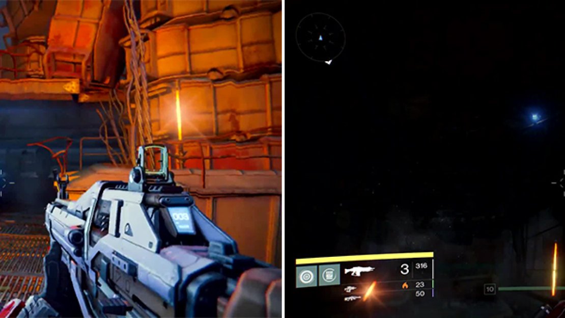 Look underneath the walkway (left) for number 1. Looking up (right) you should see a glowing blue ghost through the hole for number 2.