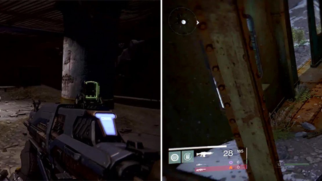 Look to the lockers to find number 11 (left). Go inside the cabin (right) to find ghost number 12.